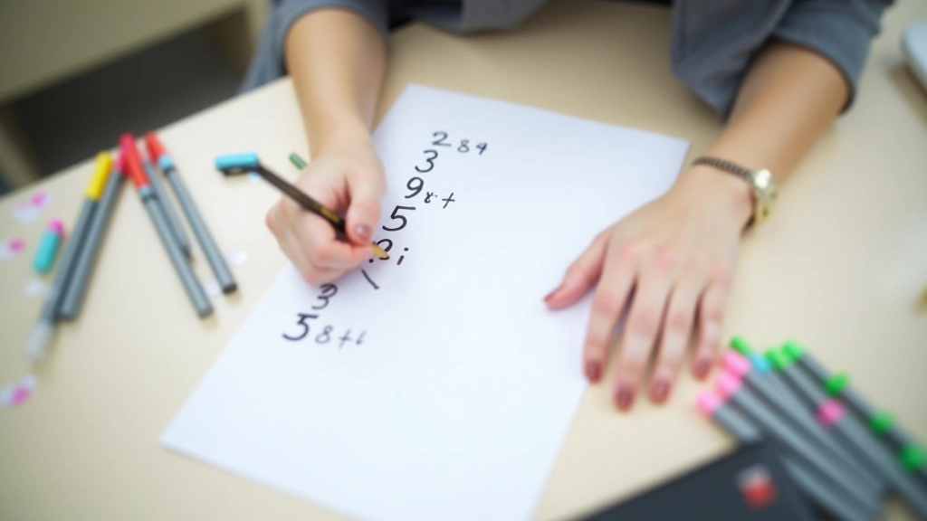 Person writing numbered steps 1-5 on white paper with different colored markers