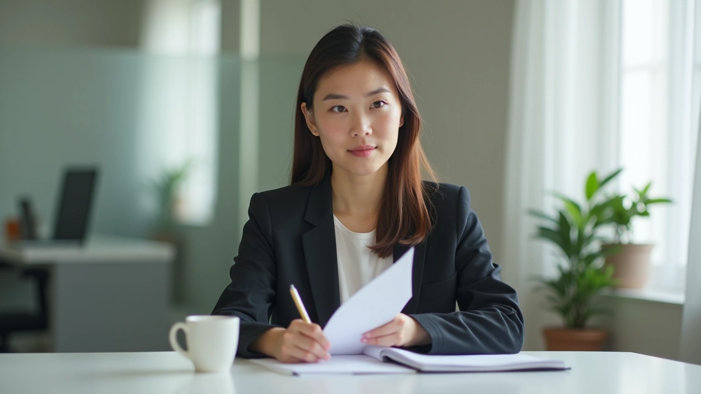 Person reviewing productivity notes in morning sunlight at minimalist workspace